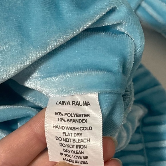 Laina Rauma Blue Velour Oversized Sz Small Hoodie Leisure Collection Relaxed - Picture 6 of 6